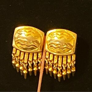 Vintage JUDITH LEIBER Elegant Gold Dangle Earrings